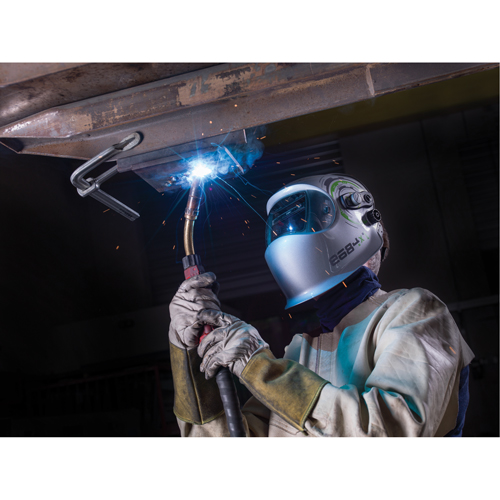 e684 Welding Helmets, 3.94" L x 1.97" W View Area, 4/5 - 13 Shade Range, Silver Equipex