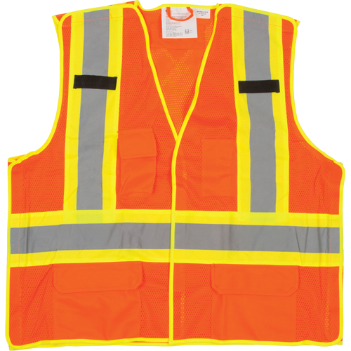 Veste de s&eacute;curit&eacute; d&eacute;tachable en cinq points de premi&egrave;re qualit&eacute;, Orange haute visibilit&eacute;, Grand/T-Grand, Polyester Equipex