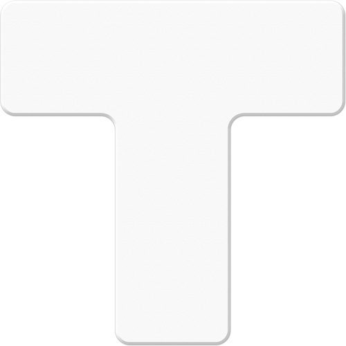 Armor Stripe Lean/5S Markers, T, 6" L x 6" W, White, Plastic Equipex