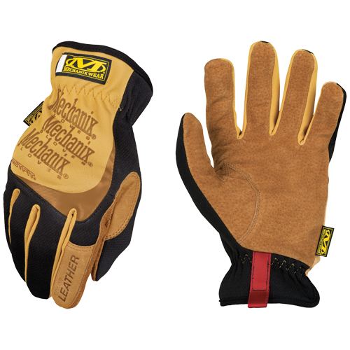 Fastfit&reg; Gloves, Small, Grain Leather Palm, Elastic Cuff Equipex