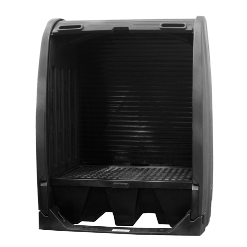 Spill Containment Sheds With Drain, 61" L x 37.25" W x 72.75" H, 1000 lbs. Load Capacity Equipex
