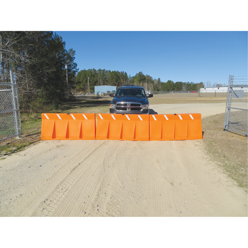 Barri&egrave;res de circulation, Rempli d'eau, 62,25 lo x 24" h, Orange Equipex