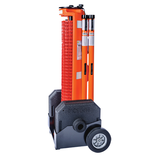 Wheeled Barrier, 50' L, Plastic, Orange Equipex