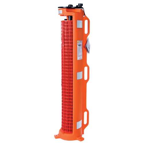 Wheeled Barrier, 50' L, Plastic, Orange Equipex