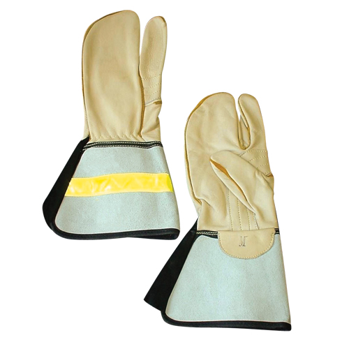 Gant &agrave; 3 doigts pour monteur de ligne, Moyen, Paume en Cuir fleur de vache Equipex