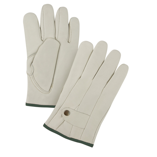 Premiun Winter-Lined Ropers Gloves, Medium, Grain Cowhide Palm, Fleece Inner Lining Equipex