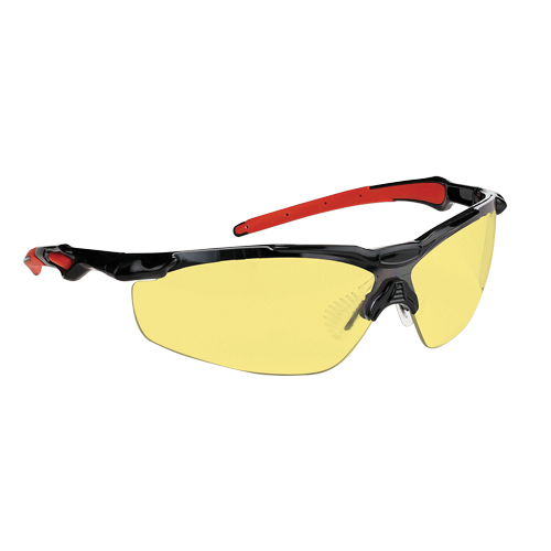 Lunettes de s&eacute;curit&eacute; s&eacute;rie Hawk Dynamic, Lentille Ambr&eacute;e, Antibu&eacute;e, ANSI Z87+/R&eacute;pond ou surpasse la norme CSA Z94.3 Equipex