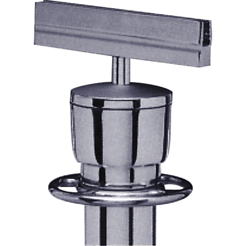 Support d'enseigne pour poteau portable, Chrome satin&eacute; Equipex