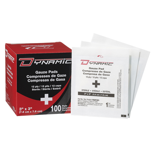 Gaze Dynamic, Tampon, 3" lo x 3" la, St&eacute;rile, Dispositif m&eacute;dical Classe 1 Equipex