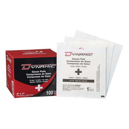 Gaze Dynamic, Tampon, 4" lo x 4" la, St&eacute;rile, Dispositif m&eacute;dical Classe 1 Equipex