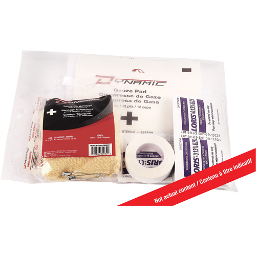 Trousse de premiers soins pour radeau de sauvetage Dynamic, Dispositif m&eacute;dical Classe 1, Sac en nylon Equipex