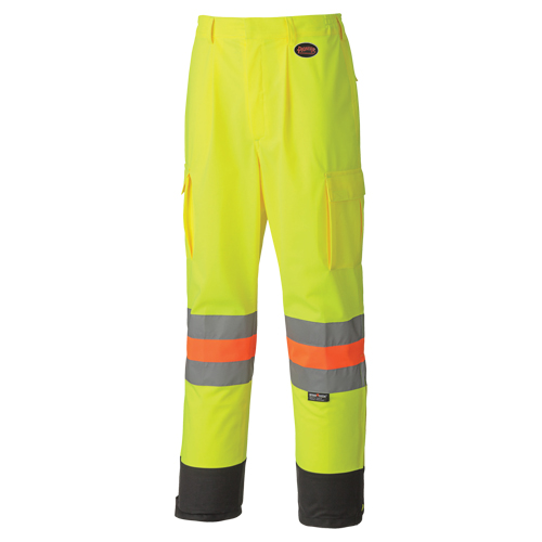 6009 Breathable Traffic Safety Pants, Polyester, X-Small, High Visibility Lime-Yellow Equipex