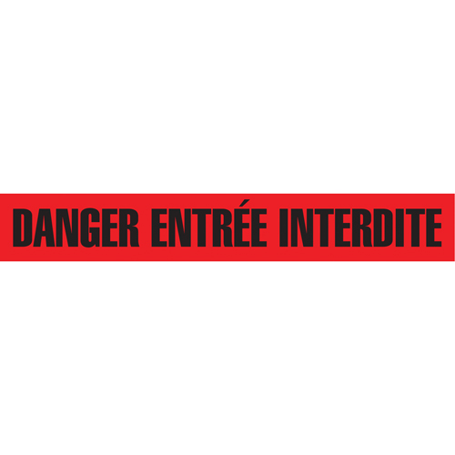 Barricade Tape, French, 3" W x 1000' L, 3 mils, Black on Red Equipex