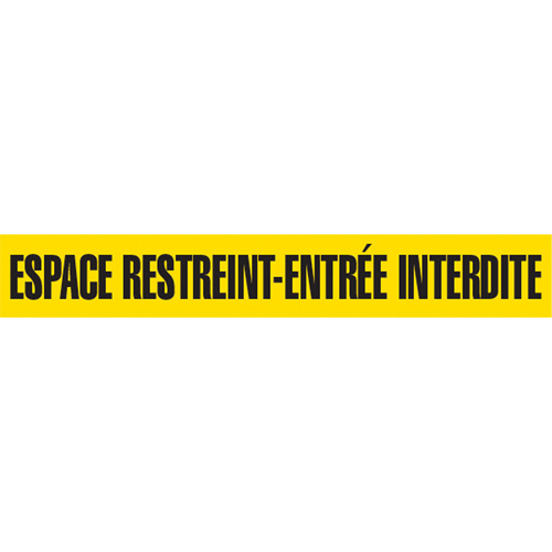 Barricade Tape, French, 3" W x 1000' L, 3 mils, Black on Yellow Equipex