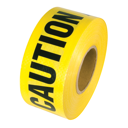 Ruban renforc&eacute; pour barricade, Anglais, 3" la x 500' lo, 5 mils, Noir sur jaune Equipex