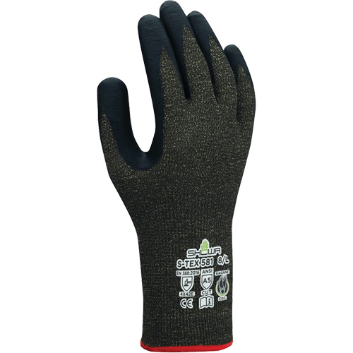 Gants r&eacute;sistants aux coupures S-TEX 581, Taille 6/Petit, Calibre 13, Rev&ecirc;tement Mousse de nitrile, Enveloppe en Acier inoxydable/Kevlar, ANSI/ISEA 105 niveau 5/EN 388 niveau E Equipex