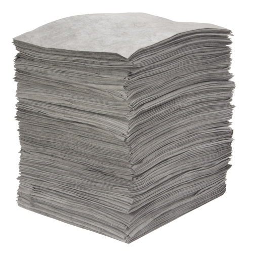Feuilles absorbantes souffl&eacute;es de premi&egrave;re qualit&eacute;, Universel, 15" x 18", 30 gal. d'absorption Equipex