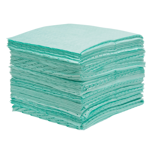 Feuilles absorbantes li&eacute;es de premi&egrave;re qualit&eacute;, Mati&egrave;res dangereuses, 15" x 18", 25 gal. d'absorption Equipex