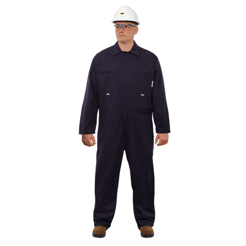 UltraSoft&reg; Arc Flash & FR Coveralls, Size 46, Navy Blue, 12.4 cal/cm2 Equipex