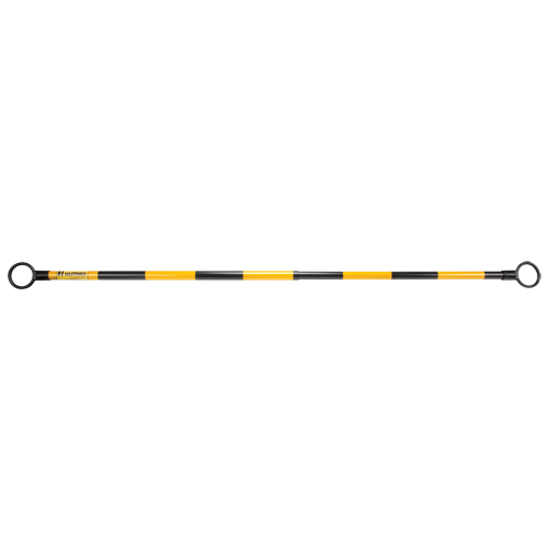 Barre t&eacute;lescopique pour barricade, Longueur d&eacute;ploy&eacute;e de 85", Noir/Jaune Equipex