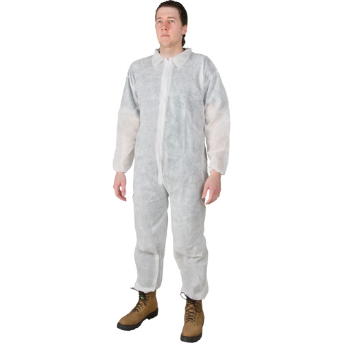 Coveralls, 3X-Large, White, Polypropylene Equipex