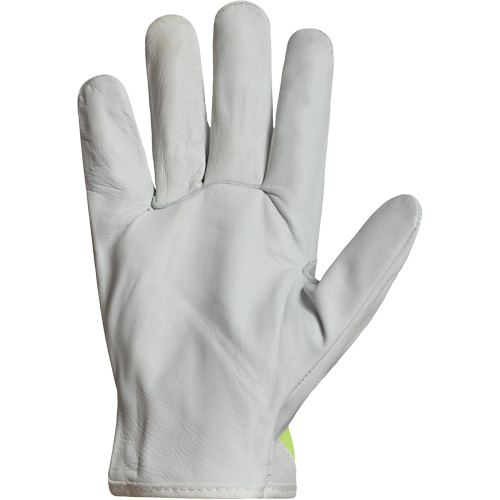 Gants de conducteur haute visibilit&eacute; avec bandes r&eacute;fl&eacute;chissantes Endura, 3T-Grand, Paume en Cuir fleur de ch&egrave;vre Equipex