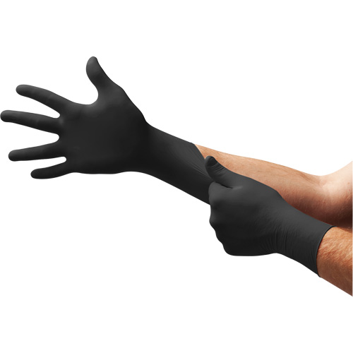 MidKnight&reg; Exam Gloves, Large, Nitrile, 4.7-mil, Powder-Free, Black, Class 2 Equipex