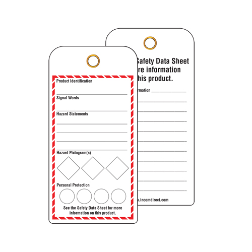 &eacute;tiquettes SGH pour le milieu de travail, Papier cartonn&eacute;, 3" la x 6" h, Anglais Equipex