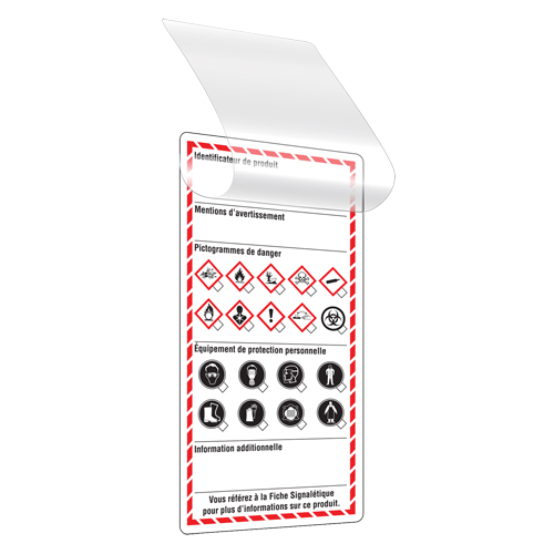 &eacute;tiquettes auto-plastifiantes pour le milieu de travail, Papier cartonn&eacute;, 3" la x 6" h, Français Equipex