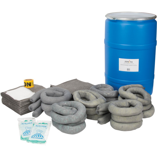 Trousse de lutte contre les d&eacute;versements, Universel, Baril, Absorbance de 55 gal. US Equipex