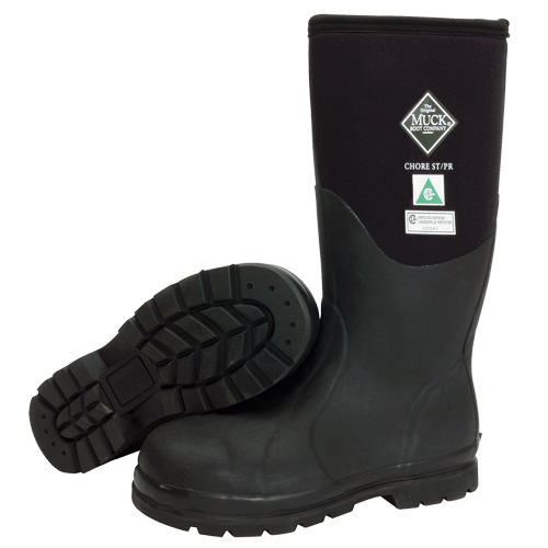 Chore Classic Fleece-Lined Work Boots, Rubber, Steel Toe, Size 5, Puncture Resistant Sole Equipex