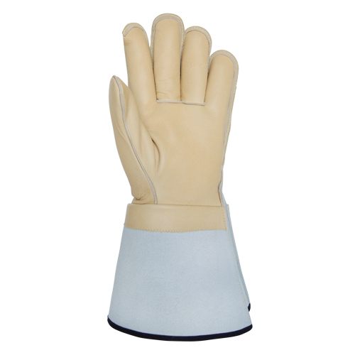 Lineman's Gloves, Small, Grain Cowhide Palm Equipex