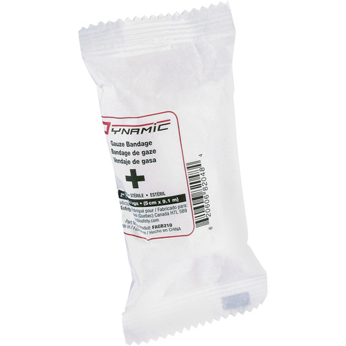 Bandages de gaze Dynamic, Rouleau, 30' lo x 2" la, St&eacute;rile, Dispositif m&eacute;dical Classe 1 Equipex