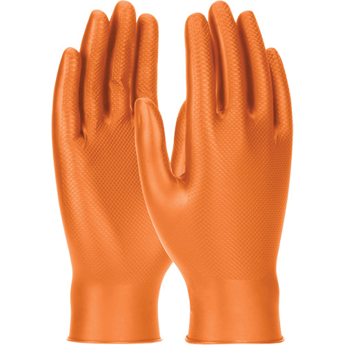 Gants jetables ambidextres Grippaz Skins, Petit, Nitrile, 6 mils, Sans poudre, Orange Equipex