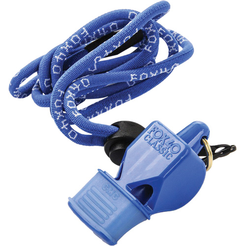 Sifflet classique bleu avec longe Equipex