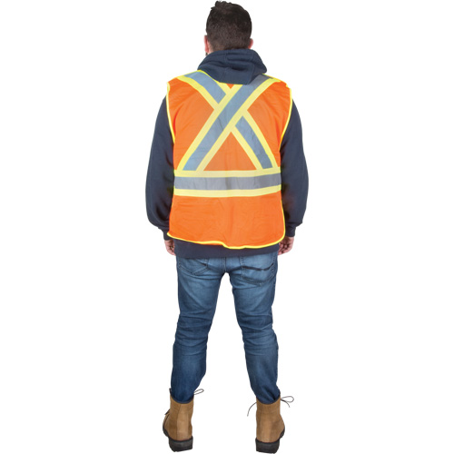 Veste d'arpenteur r&eacute;sistante aux flammes, Orange haute visibilit&eacute;, Moyen, Polyester Equipex