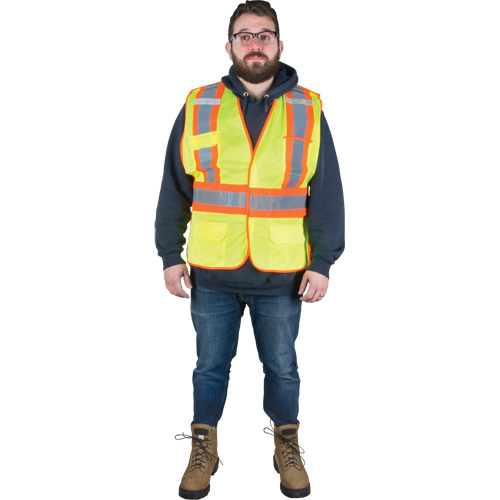Veste d'arpenteur r&eacute;sistante aux flammes, Jaune lime haute visibilit&eacute;, Moyen, Polyester Equipex