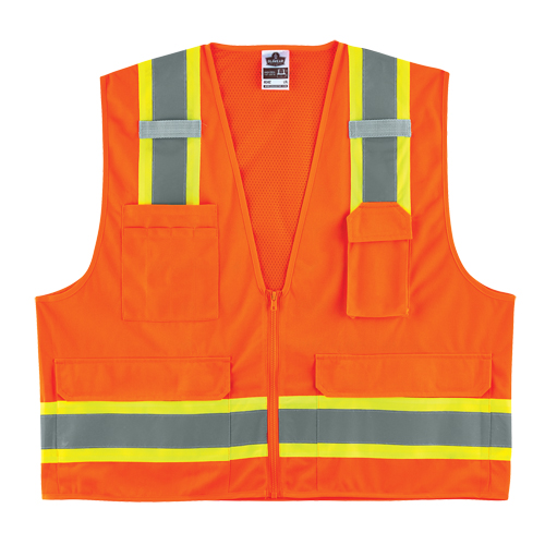 Veste d'arpenteur &agrave; 2 tons GloWear 8248Z, Orange haute visibilit&eacute;, Moyen/Petit, Polyester Equipex
