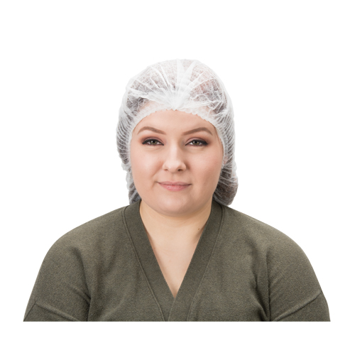 Pleated Bouffant Cap, Polypropylene, 24", White Equipex
