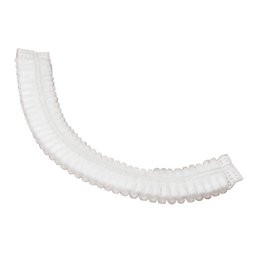 Pleated Bouffant Cap, Polypropylene, 24", White Equipex