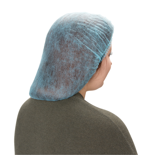 Pleated Bouffant Cap, Polypropylene, 21", Blue Equipex