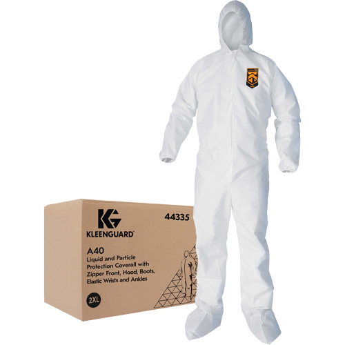 Kleenguard A40 Coveralls, 2X-Large, White, Microporous Equipex