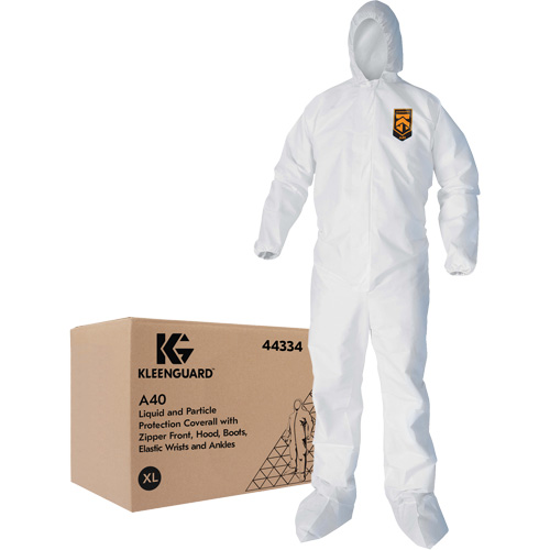 Kleenguard A40 Coveralls, X-Large, White, Microporous Equipex