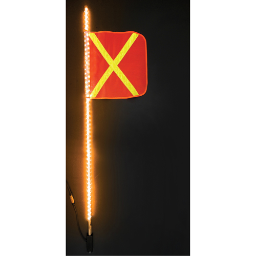 Safety Whip&reg; Heavy-Duty LED Whips, Hitch Mount, 5 High, Orange with Reflective Equipex