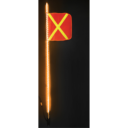 Safety Whip&reg; Heavy-Duty LED Whips, Hitch Mount, 6 High, Orange with Reflective Equipex