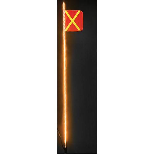 Safety Whip&reg; Heavy-Duty LED Whips, Hitch Mount, 10 High, Orange with Reflective Equipex