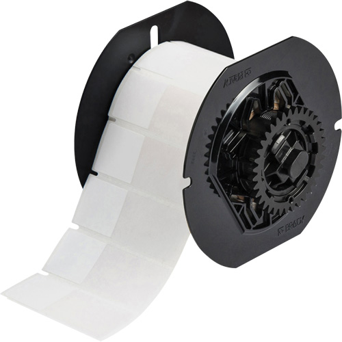Self-Laminating Wire & Cable Label, Vinyl, 1" L x 2.6" H, Clear/White Equipex