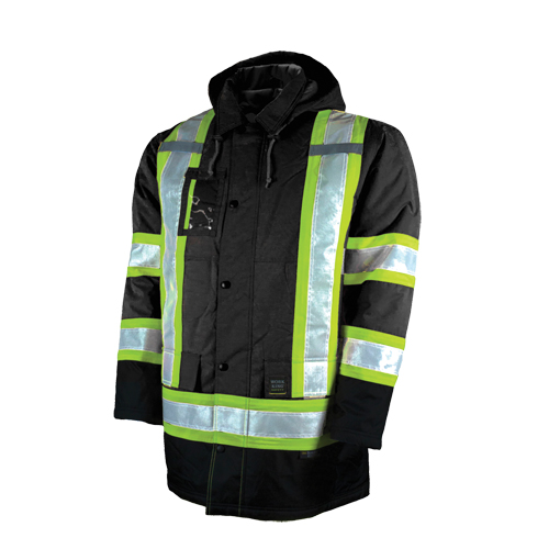 Lined Safety Parka, Black, Large Equipex