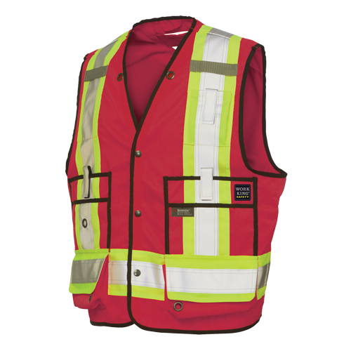 Veste de s&eacute;curit&eacute; pour arpenteur, Rouge, Grand, Polyester Equipex