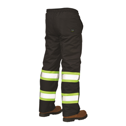 Pantalons &agrave; enfiler de s&eacute;curit&eacute; doubl&eacute;s, Polyester, Grand, Noir Equipex